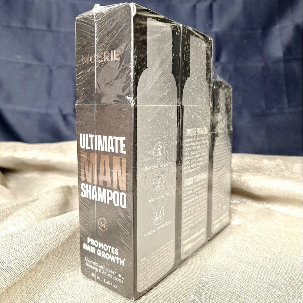 Moerie Ultimate Man Hair Growth Set Shampoo Conditioner Grow Spray Full Size